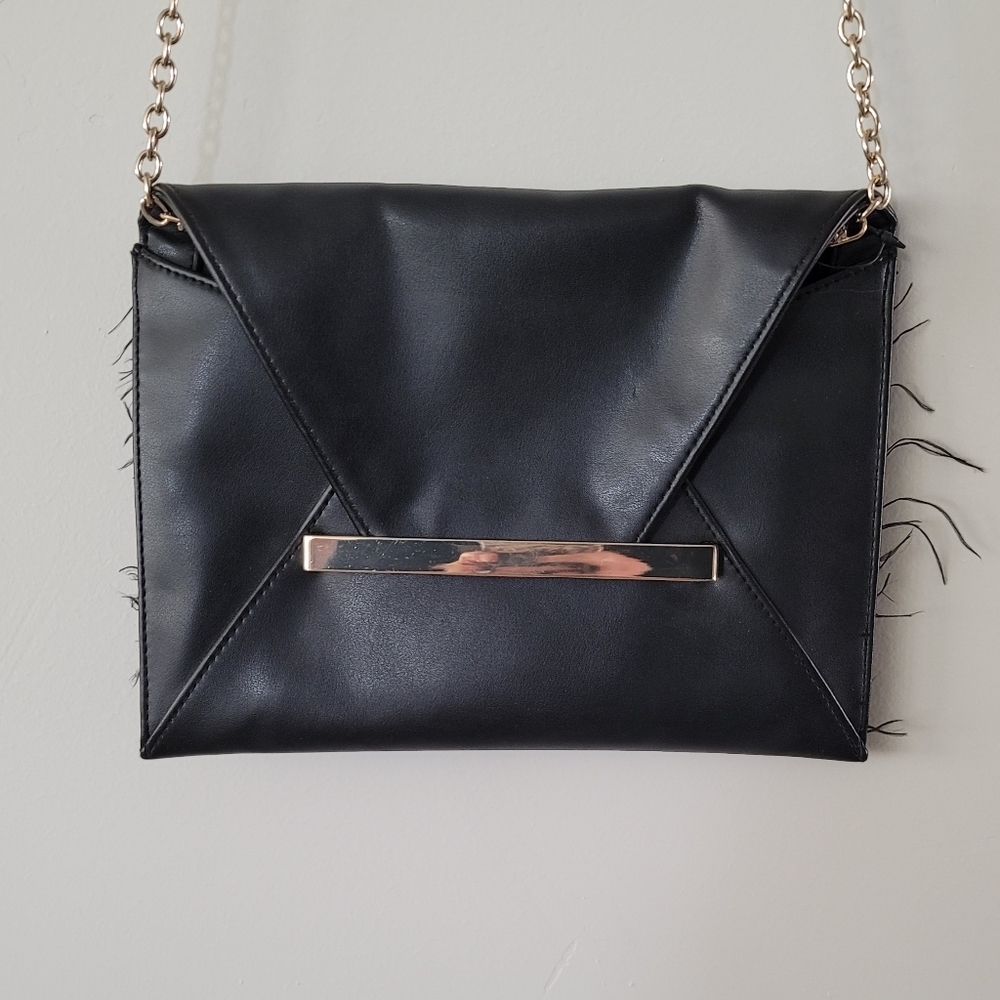 Frayed Black And Gold Cross Body Bag​ - Picture 10 of 10